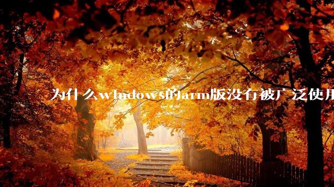 为什么windows的arm版没有被广泛使用？